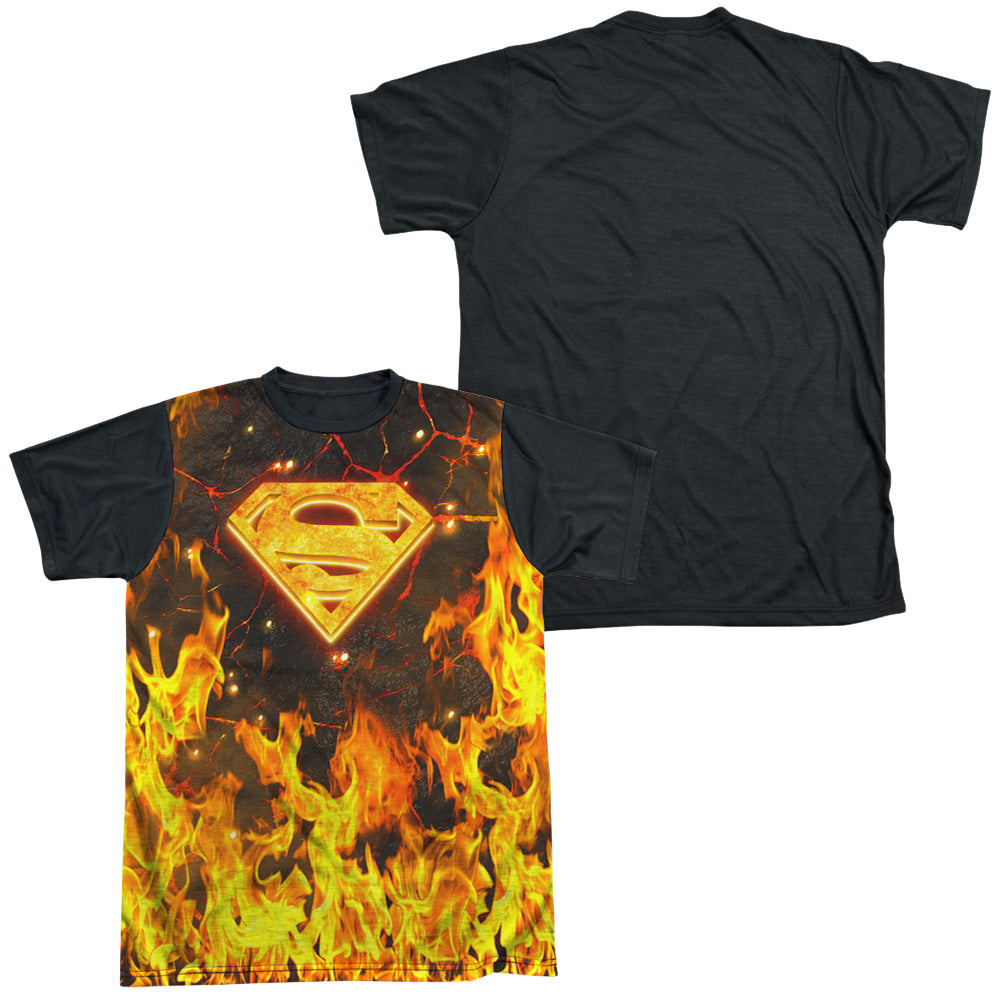 Superman Fire Logo - Men's Black Back T-Shirt Men's Black Back T-Shirt Superman   