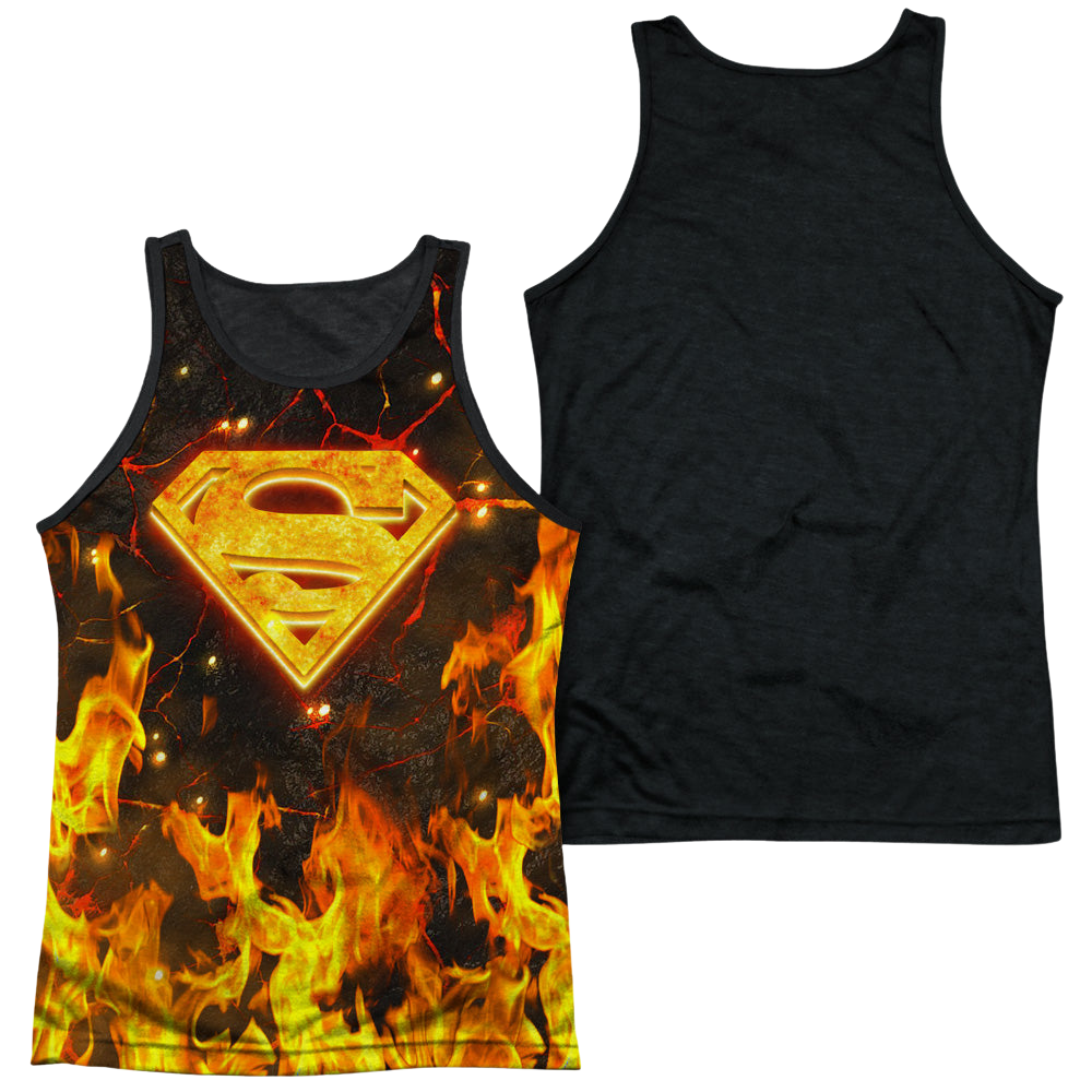 Superman Fire Logo - Men's Black Back Tank Top Men's Black Back Tank Superman   