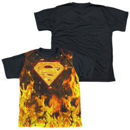 Superman Fire Logo - Youth Black Back T-Shirt Youth Black Back T-Shirt (Ages 8-12) Superman   