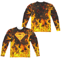 Superman Fire Logo (Front/Back Print) - Men's All-Over Print Long Sleeve Men's All-Over Print Long Sleeve Superman   