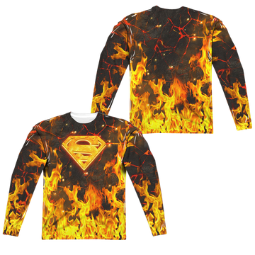 Superman Fire Logo men's all-over print long sleeve