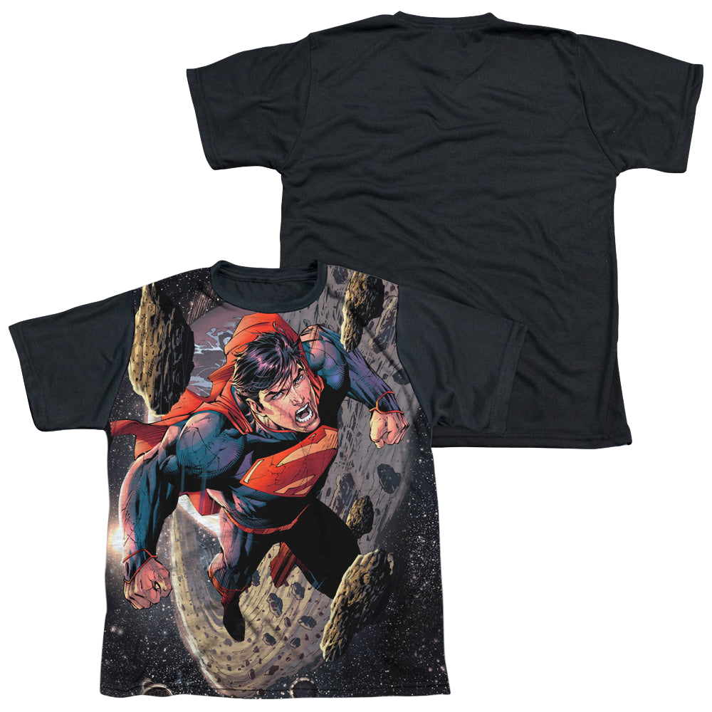 Superman Up Up - Youth Black Back T-Shirt Youth Black Back T-Shirt (Ages 8-12) Superman   