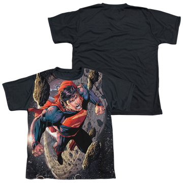 Superman Up youth black back t-shirt for ages 8 to 12