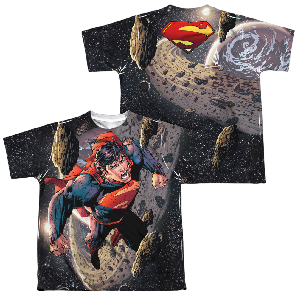 Superman Up Up (Front/Back Print) - Youth All-Over Print T-Shirt Youth All-Over Print T-Shirt (Ages 8-12) Superman   