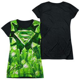 Superman Kryptonite Shield - Juniors Black Back T-Shirt Juniors Black Back T-Shirt Superman   