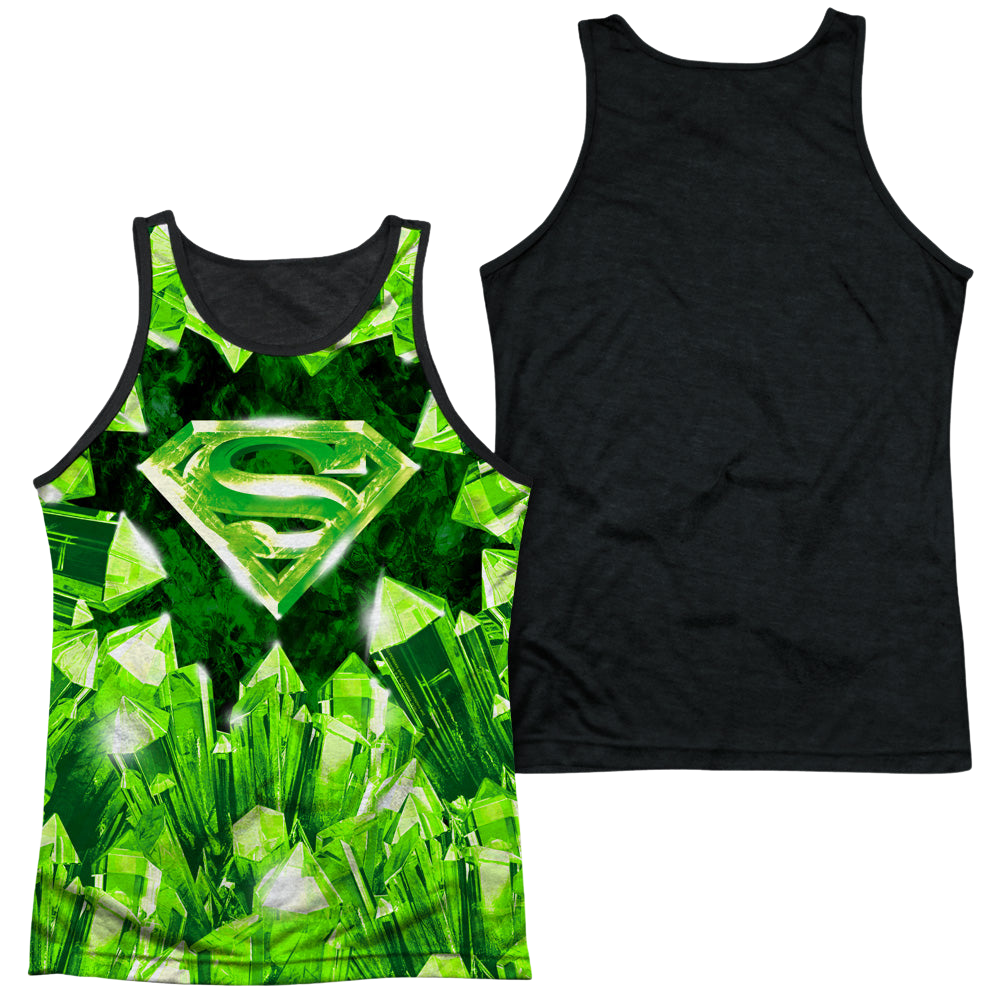 Superman Kryptonite Shield - Men's Black Back Tank Top Men's Black Back Tank Superman   