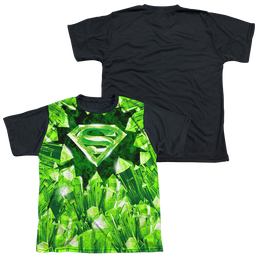 Superman Kryptonite Shield - Youth Black Back T-Shirt Youth Black Back T-Shirt (Ages 8-12) Superman   