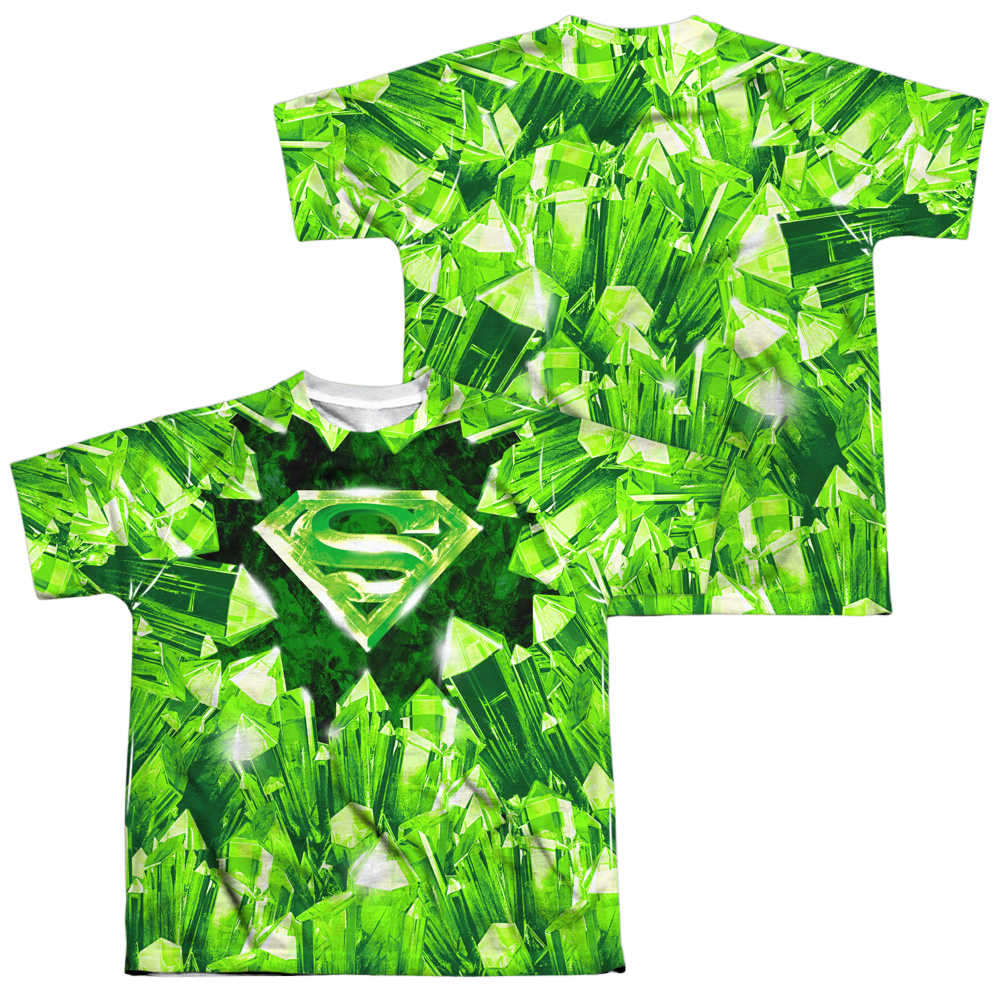 Superman Kryptonite Shield (Front/Back Print) - Youth All-Over Print T-Shirt Youth All-Over Print T-Shirt (Ages 8-12) Superman   