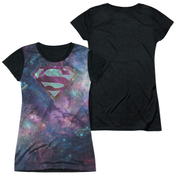 Superman Spaced Out Logo - Juniors Black Back T-Shirt Juniors Black Back T-Shirt Superman   
