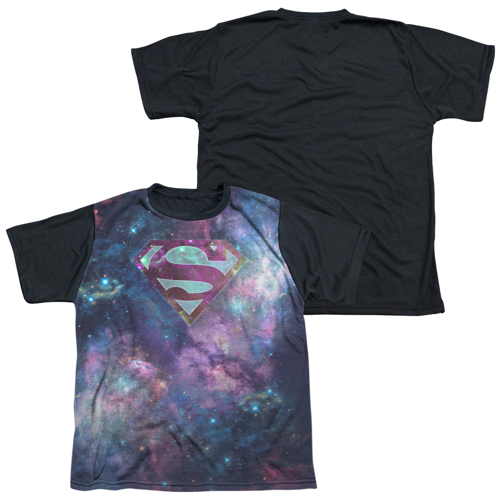 Superman Spaced Out Logo - Youth Black Back T-Shirt Youth Black Back T-Shirt (Ages 8-12) Superman   