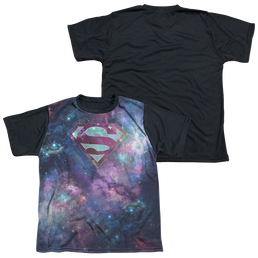 Superman Spaced Out Logo - Youth Black Back T-Shirt Youth Black Back T-Shirt (Ages 8-12) Superman   