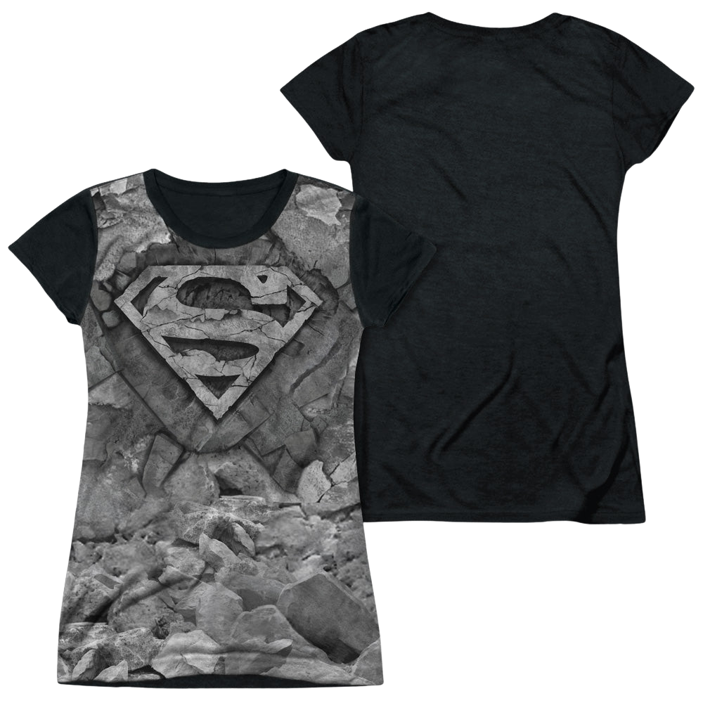 Superman Rock & Rumble - Juniors Black Back T-Shirt Juniors Black Back T-Shirt Superman   