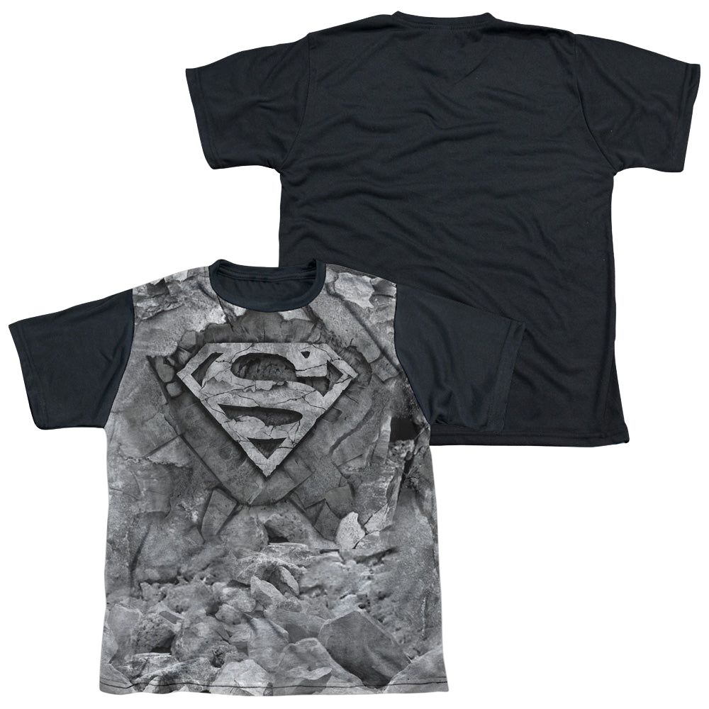 Superman Rock & Rumble - Youth Black Back T-Shirt Youth Black Back T-Shirt (Ages 8-12) Superman   
