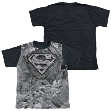 Superman Rock & Rumble youth black back t-shirt for ages 8 to 12