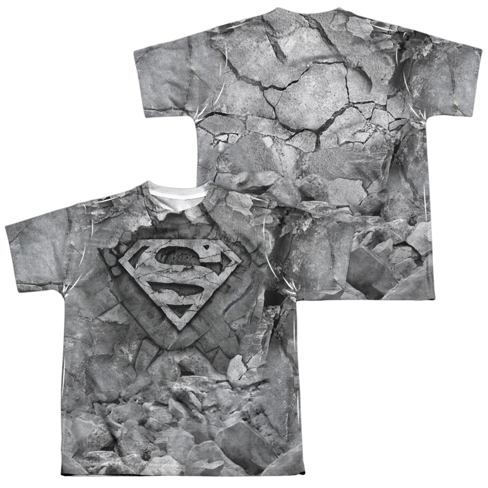 Superman Rock & Rumble (Front/Back Print) - Youth All-Over Print T-Shirt Youth All-Over Print T-Shirt (Ages 8-12) Superman   