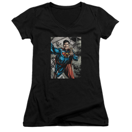 Superman Super Selfie - Juniors V-Neck T-Shirt Juniors V-Neck T-Shirt Superman   