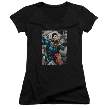Superman Super Selfie - Juniors V-Neck T-Shirt Juniors V-Neck T-Shirt Superman   