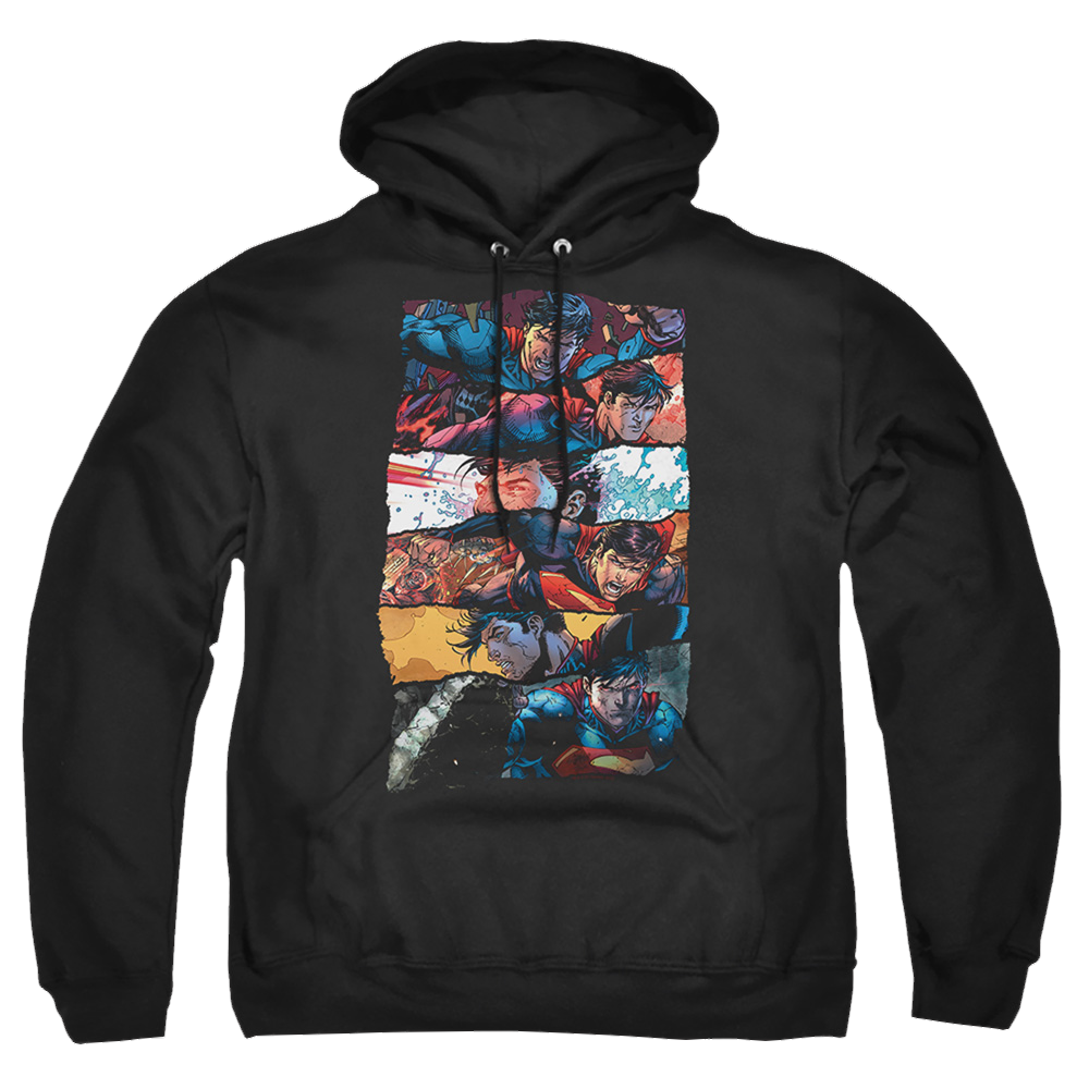 Superman Torn Collage - Pullover Hoodie Pullover Hoodie Superman   