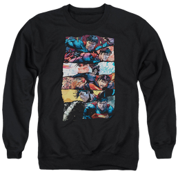 Superman Torn Collage - Men's Crewneck Sweatshirt Men's Crewneck Sweatshirt Superman   