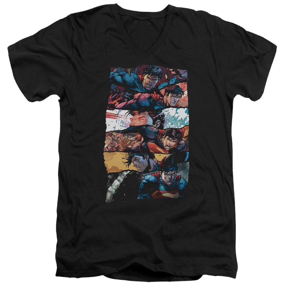 Superman Torn Collage - Men's V-Neck T-Shirt Men's V-Neck T-Shirt Superman   