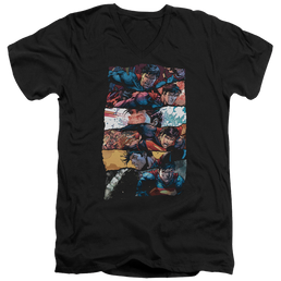 Superman Torn Collage - Men's V-Neck T-Shirt Men's V-Neck T-Shirt Superman   