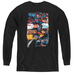 Superman Torn Collage - Youth Long Sleeve T-Shirt Youth Long Sleeve T-Shirt Superman   