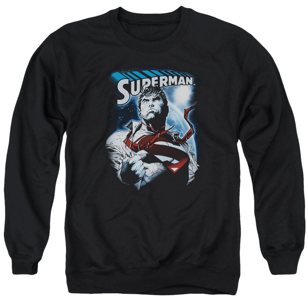 Superman Protect Earth - Men's Crewneck Sweatshirt Men's Crewneck Sweatshirt Superman   
