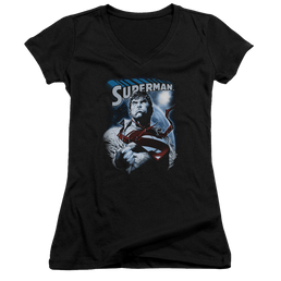 Superman Protect Earth - Juniors V-Neck T-Shirt Juniors V-Neck T-Shirt Superman   