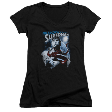 Superman Protect Earth - Juniors V-Neck T-Shirt Juniors V-Neck T-Shirt Superman   