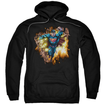 Superman Blasting Through - Pullover Hoodie Pullover Hoodie Superman   