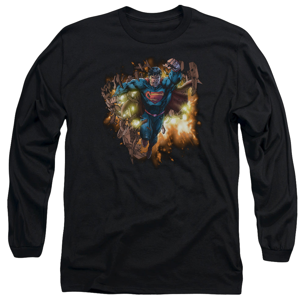 Superman Blasting Through - Men's Long Sleeve T-Shirt Men's Long Sleeve T-Shirt Superman   