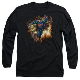 Superman Blasting Through - Men's Long Sleeve T-Shirt Men's Long Sleeve T-Shirt Superman   