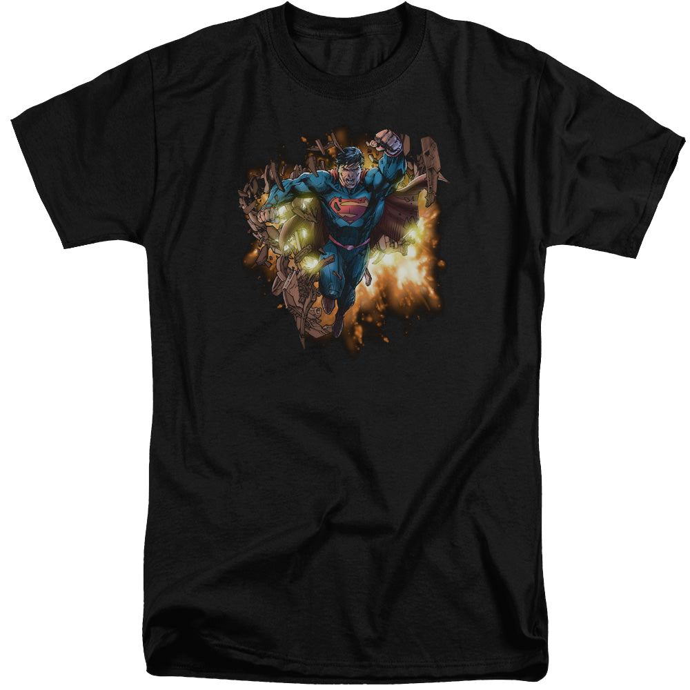 Superman Blasting Through - Men's Tall Fit T-Shirt Men's Tall Fit T-Shirt Superman   