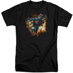 Superman Blasting Through - Men's Tall Fit T-Shirt Men's Tall Fit T-Shirt Superman   