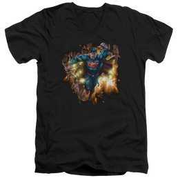 Superman Blasting Through - Men's V-Neck T-Shirt Men's V-Neck T-Shirt Superman   