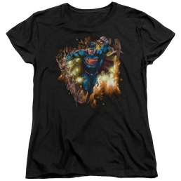 Superman Blasting Through - Women's T-Shirt Women's T-Shirt Superman   