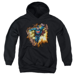 Superman Blasting Through - Youth Hoodie Youth Hoodie (Ages 8-12) Superman   