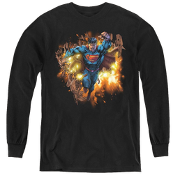 Superman Blasting Through - Youth Long Sleeve T-Shirt Youth Long Sleeve T-Shirt Superman   
