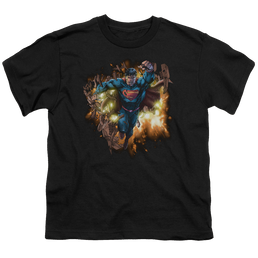 Superman Blasting Through - Youth T-Shirt Youth T-Shirt (Ages 8-12) Superman   
