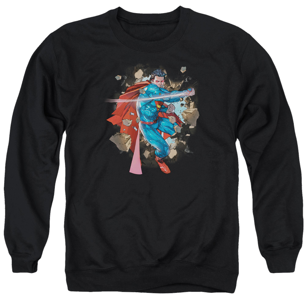 Superman Rock Breaker - Men's Crewneck Sweatshirt Men's Crewneck Sweatshirt Superman   