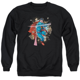 Superman Rock Breaker - Men's Crewneck Sweatshirt Men's Crewneck Sweatshirt Superman   