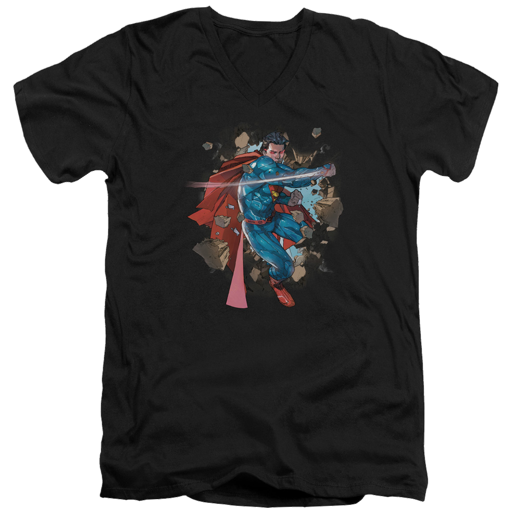 Superman Rock Breaker - Men's V-Neck T-Shirt Men's V-Neck T-Shirt Superman   