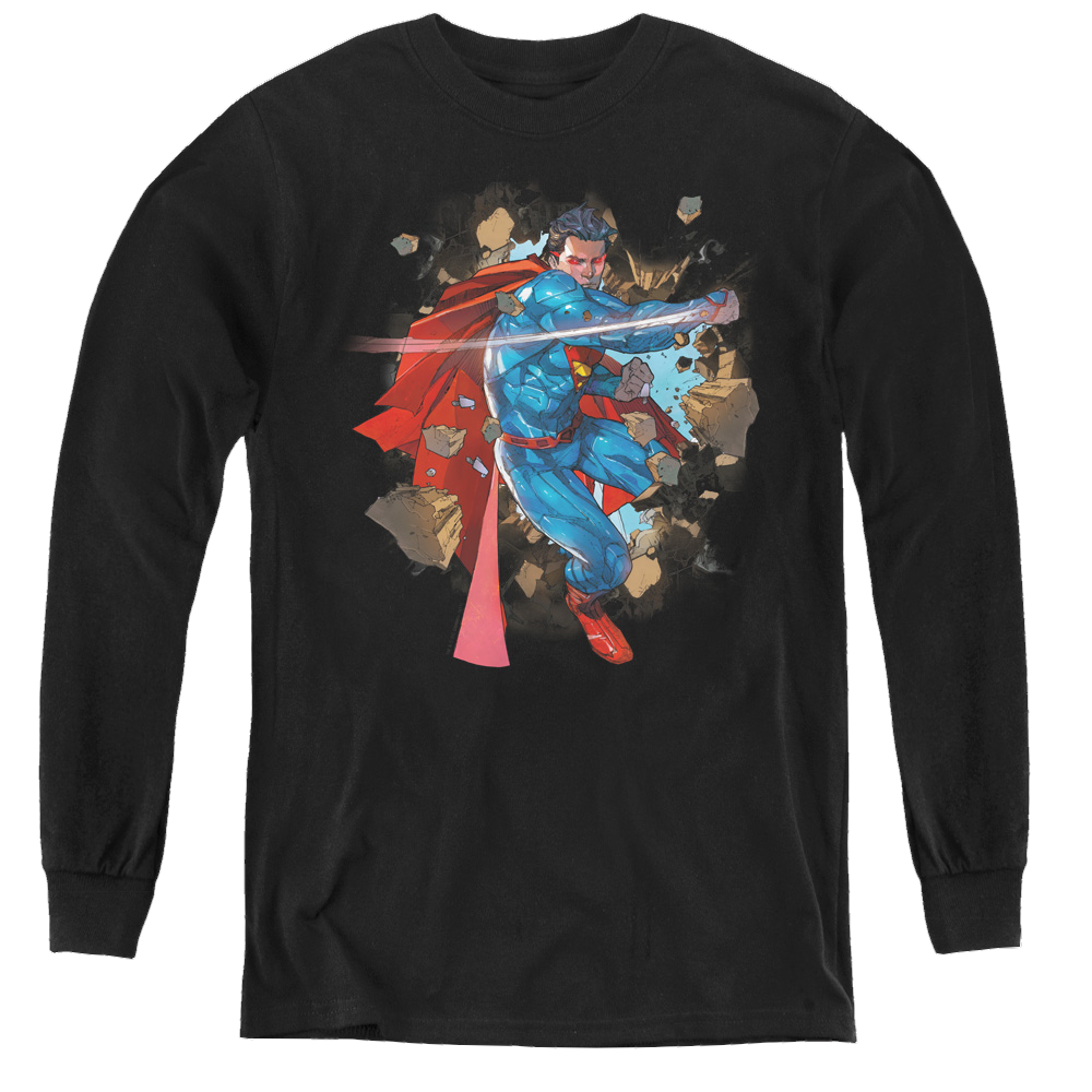 Superman Rock Breaker - Youth Long Sleeve T-Shirt Youth Long Sleeve T-Shirt Superman   
