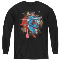 Superman Rock Breaker - Youth Long Sleeve T-Shirt Youth Long Sleeve T-Shirt Superman   