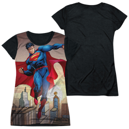 Superman Light And Darkseid - Juniors Black Back T-Shirt Juniors Black Back T-Shirt Superman   