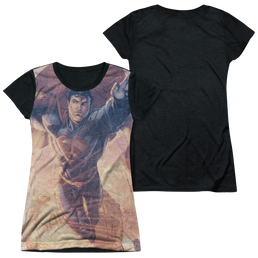 Superman Soar Above - Juniors Black Back T-Shirt Juniors Black Back T-Shirt Superman   