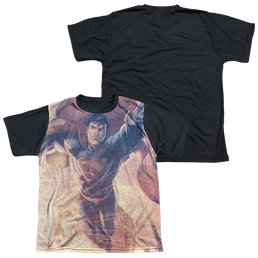 Superman Soar Above - Youth Black Back T-Shirt Youth Black Back T-Shirt (Ages 8-12) Superman   