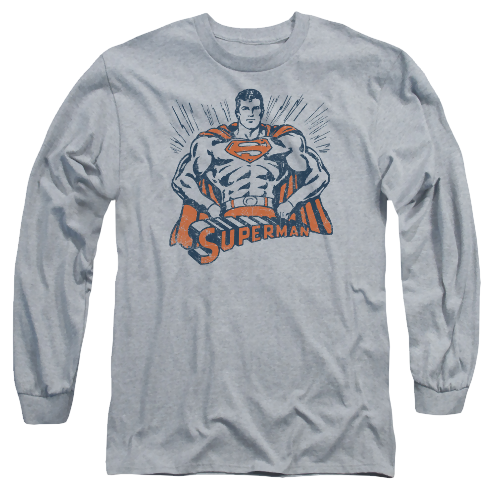 Superman Vintage Stance - Men's Long Sleeve T-Shirt Men's Long Sleeve T-Shirt Superman   