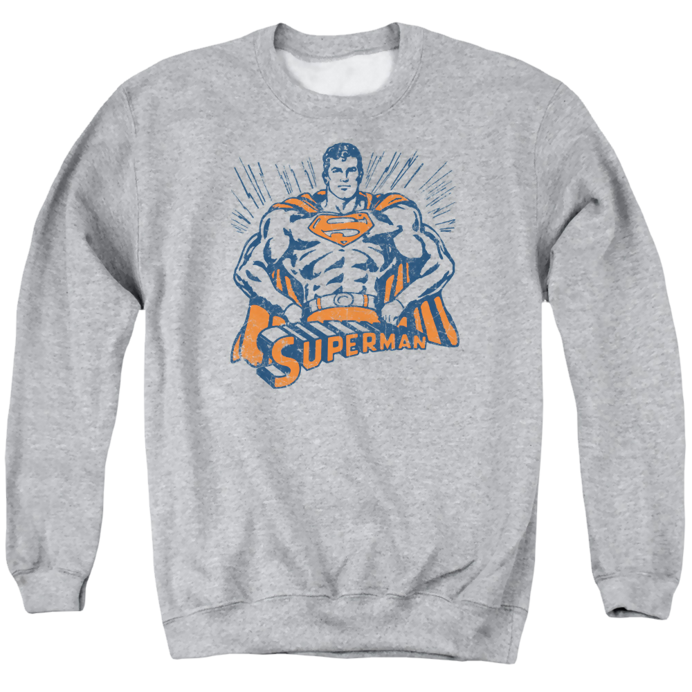 Superman Vintage Stance - Men's Crewneck Sweatshirt Men's Crewneck Sweatshirt Superman   