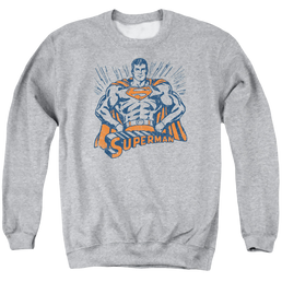 Superman Vintage Stance - Men's Crewneck Sweatshirt Men's Crewneck Sweatshirt Superman   